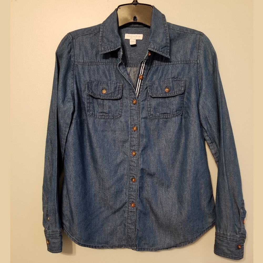 Charter Club Chambray Button Down - Petite